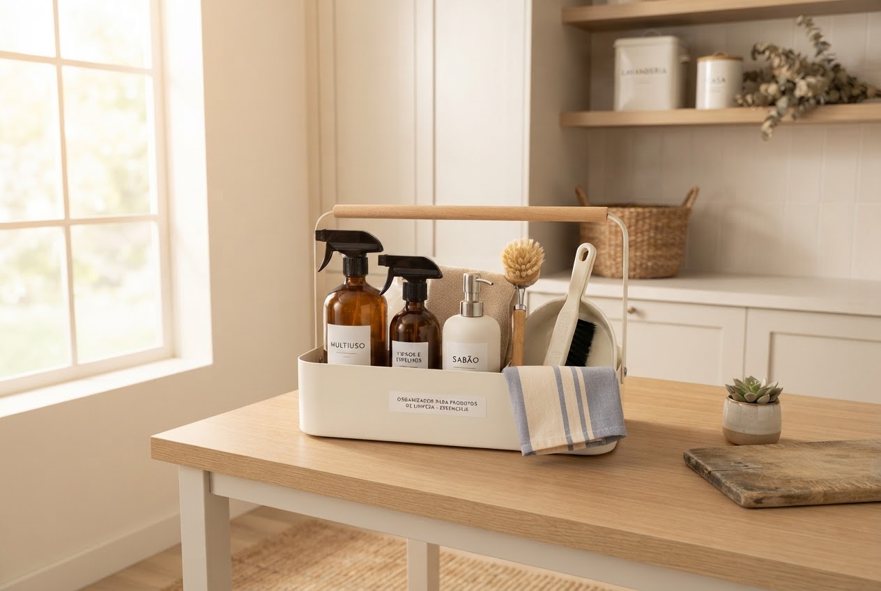Organizador para produtos de limpeza